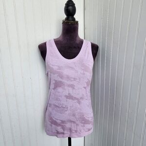 Athleta Ruched Tank Top Women’s Stretch Nylon Camo Racerback Lilac Purple M
